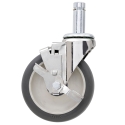 5" SWIVEL CASTER W/BRAKE, POLY