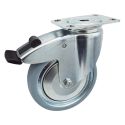 5" SWIVEL LOCK CASTER, RUBBER