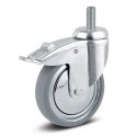 3" TOTAL LOCK CASTER, RUBBER