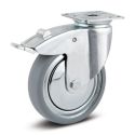 4" TOTAL LOCK CASTER, RUBBER