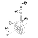 8" X 1" CASTER WHEEL ASSEMBLY