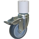 3" CASTER W/ PVC PLUG