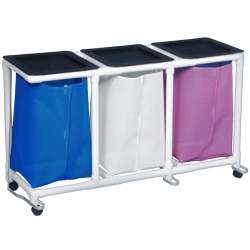 TRIPLE LINEN HAMPER W/FTPEDAL