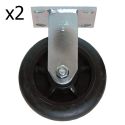 6" RUBBERMAID RIGID CASTER SET