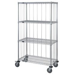 CHROME WIRE ENCLOSURE CART
