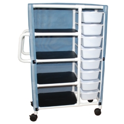 4 SHELF CART W/ 8 BINS
