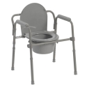 FOLDING STEEL COMMODE, GREY