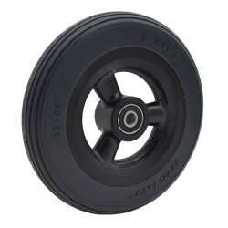6 X 1-1/4,3-SPOKE, BLK PLASTIC