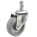 3-1/2" SWIVEL CASTER, RUBBER
