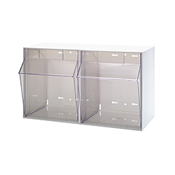 CLEAR TIP OUT BINS - 2 BIN