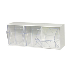 CLEAR TIP OUT BINS - 3 BIN