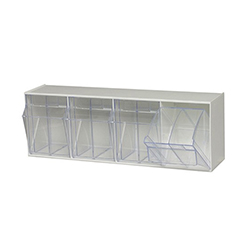 CLEAR TIP OUT BINS - 4 BIN