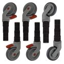 5" CASTER W/PVC STEM, SET OF 6
