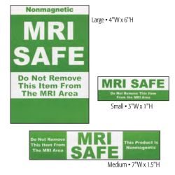 RED MRI SAFE LABELS (12PK)
