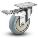 4" TOTAL LOCK PLATE SS CASTER