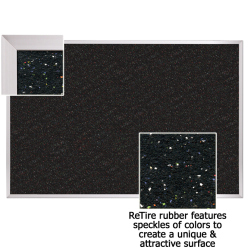 4'X8' BLACK RE-TIRE TACK BOARD