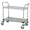 1 WIRE AND 1 SOLID SHELF CART