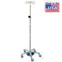 STAINLESS STEEL I.V. POLE W/