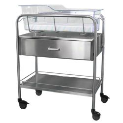 STAINLESS STEEL BASSINET W/
