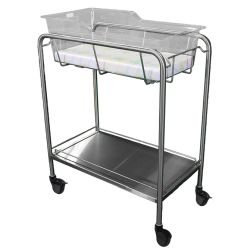 STAINLESS STEEL BASSINET W/