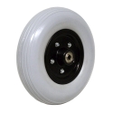 8" X 2"  GREY WHEEL, BLACK HUB