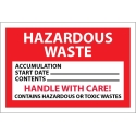 HAZARDOUS WASTE SIGN 6"X6"