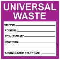 UNIVERSAL WASTE 6"X6"