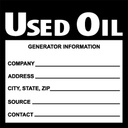USED OIL- VINYL LABEL 6