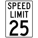 SPEED LIMIT 25 SIGN 24" X 18"