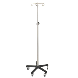 STNLESS STL IV POLE, 4-HOOK