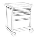 4 DRAWERS MED SUPPLY CART