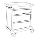 3 DRAWERS MED SUPPLY CART
