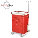 EMERGENCY CART, 6 DRAWER, RED