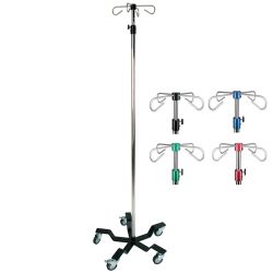 IV POLE STAINLESS STEEL 4-HOOK