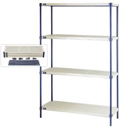4-SHELF WIRE PLASTIC MAT SHELV