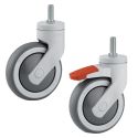 4" SWIVEL CASTER,  THREADED