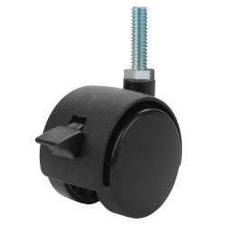 40MM TWIN WHL CASTER, THREADED