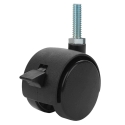 40MM TWIN WHL CASTER, THREADED
