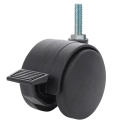 60MM TWIN WHL CASTER, THREADED