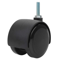 50MM TWIN WHL CASTER, THREADED