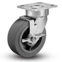 8" SWIVEL PLATE CASTER W/BRAKE