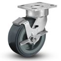 5" SWIVEL CASTER W/BRAKE, POLY