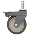 5" SWIVEL CASTER W/BRAKE, POLY