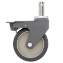5" SWIVEL CASTER W/BRAKE, POLY