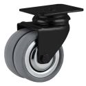 2" SWIVEL PLATE CASTER, RUBBER