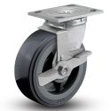 8" SWIVEL CASTER W/BRAKE, POLY
