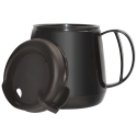 WIDE BODY MUG W/ LID-BLACK