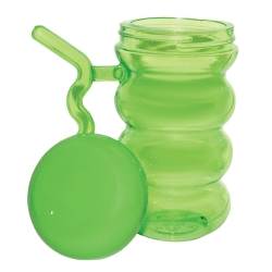 HAND GRIP CUP W/BUILT-IN-STRAW