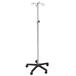 STNLESS STL IV POLE, 4-HOOK