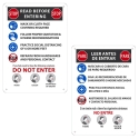 READ BEFORE ENTERING SIGN